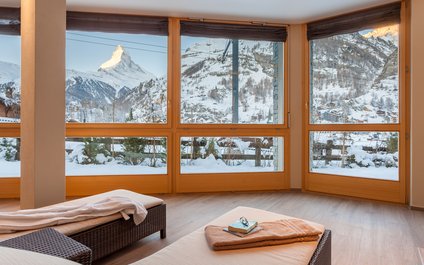 La Bohème Zermatt - Ruheraum mit Blick auf das Matterhorn