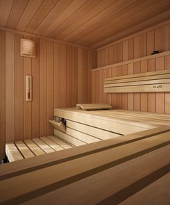 Perfekt für die Außensauna TARAS geeignet: Inneneinrichtung der Sauna PREMIUM