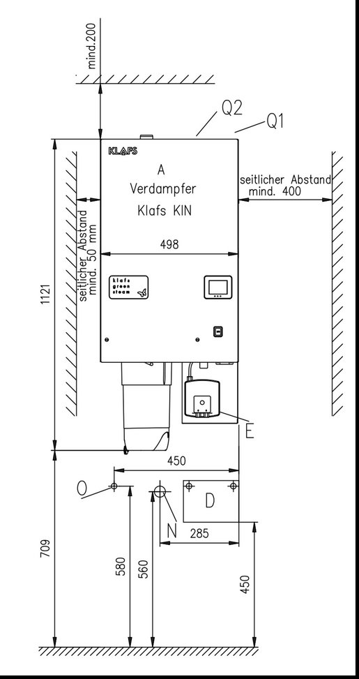 KLAFS Verdampfer KIN Maße